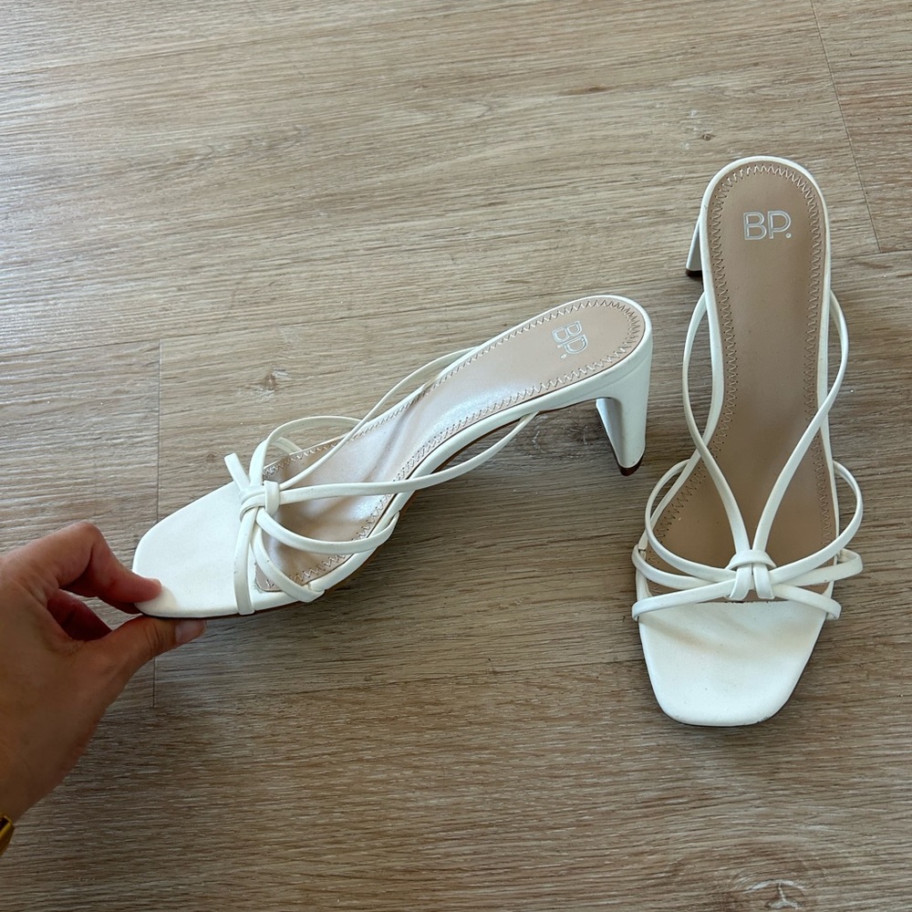 BP Women's Cream Strappy Heels